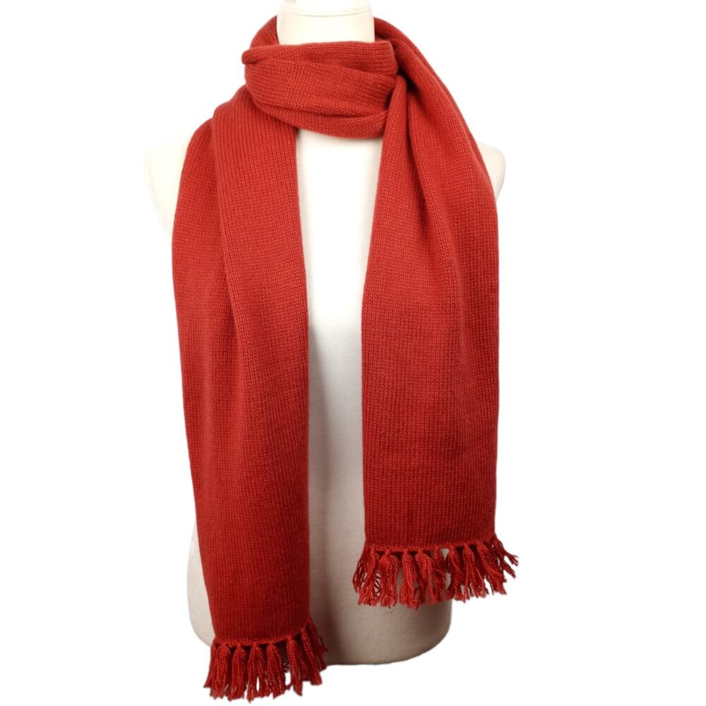 VERO MODA Italy Birut Knit Fringed Scarf. 16" x 78" Old Money Cottage Preppy